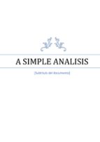 A simple analysis, de JULIO TORREGROSA LOPEZ | portada del libro