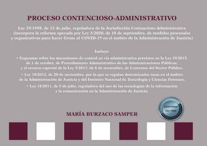 Esquemas Proceso contencioso-administrativo, de Burzaco Samper, María | portada del libro