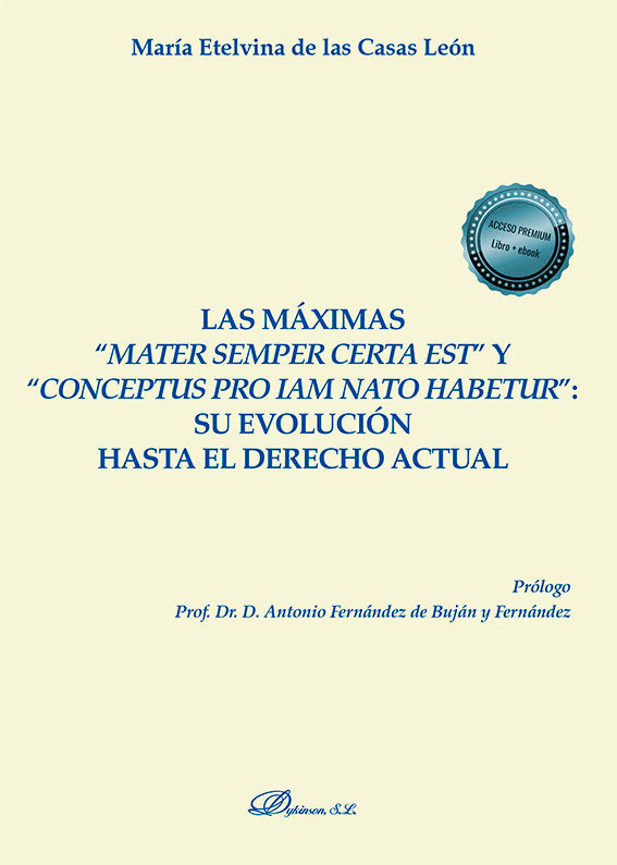 LAS MAXIMAS MATER SEMPER CERTA ES, de CASAS LEON, MARIA ETELVINA DE LAS | portada del libro