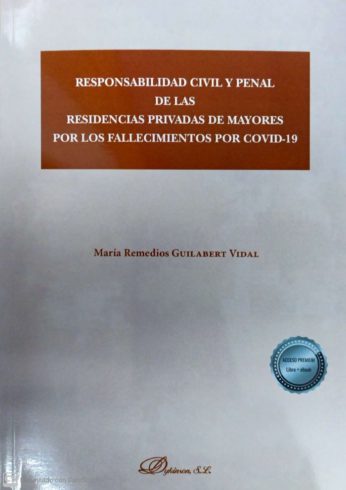RESPONSABILIDAD CIVIL Y PENAL DE LAS RESIDENCIAS PRIVADAS DE MAYO, de S GUILABERT VIDAL, MARIA REMEDIO | portada del libro