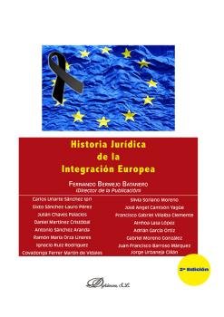 HISTORIA JURIDICA DE LA INTEGRACION EUROPEA, de BERMEJO BATANERO, FERNANDO | portada del libro