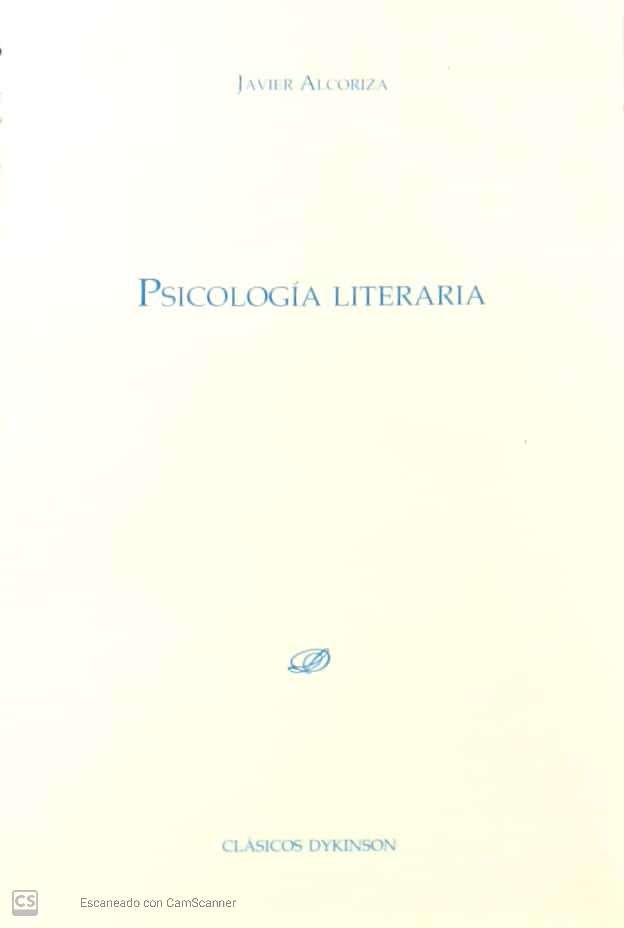PSICOLOGIA LITERARIA, de ALCORIZA, JAVIER | portada del libro
