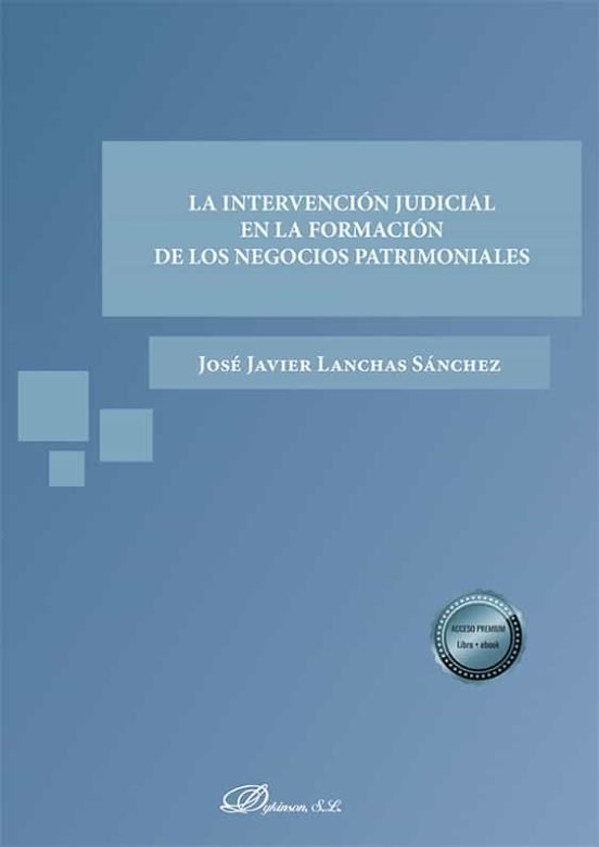 LA INTERVENCION JUDICIAL EN LA FORMACION DE LOS NEGOCIOS PATRIMON, de LANCHAS SANCHEZ,JOSE JAVIER | portada del libro