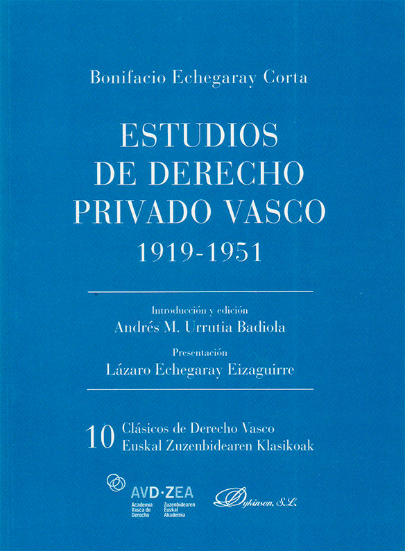 Estudios de Derecho Privado Vasco. 1919-1951, de ECHEGARAY CORTA, BONIFACIO | portada del libro