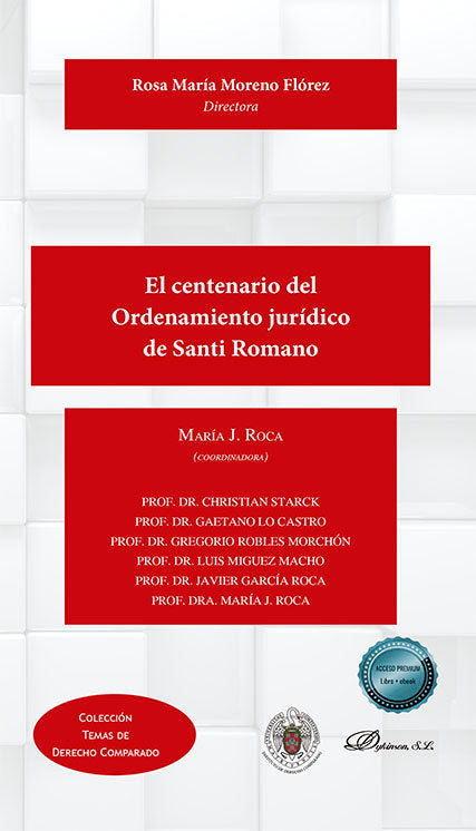 EL CENTENARIO DEL ORDENAMIENTO JURIDICO DE SANTI ROMANO | portada del libro