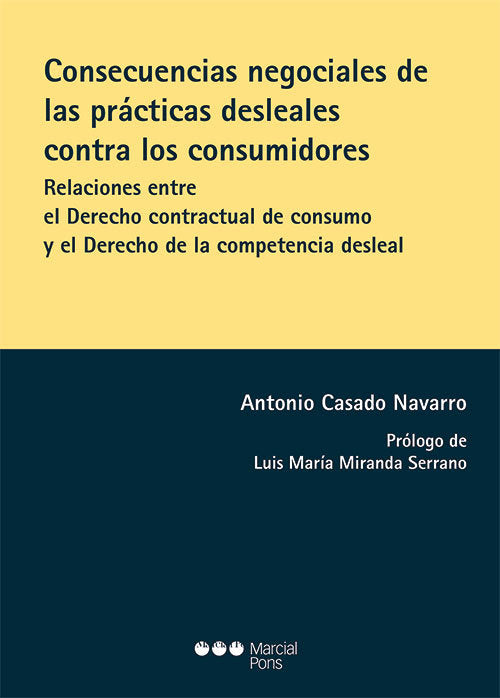 CONSECUENCIAS NEGOCIALES DE LAS PRACTICAS DESLEALES CONTRA, de CASADO NAVARRO,ANTONIO | portada del libro