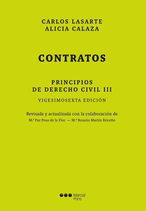 PRINCIPIOS DE DERECHO CIVIL III 2025. CONTRATOS, de LASARTE ALVAREZ,CARLOS | portada del libro