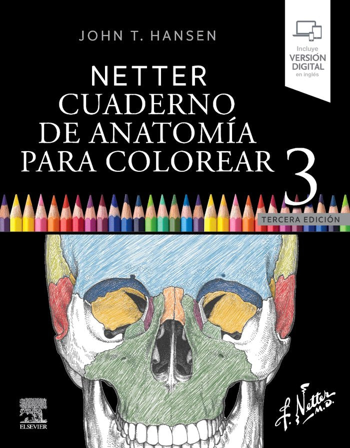 NETTER CUADERNO DE ANATOMIA PARA COLOREAR 3ª ED, de HANSEN | portada del libro