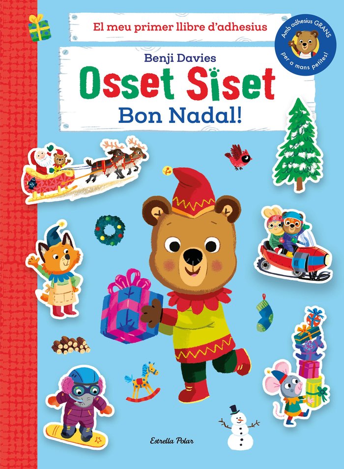 Osset Siset. El meu primer llibre d'adhesius. Bon Nadal!, de DAVIES, BENJI | portada del libro