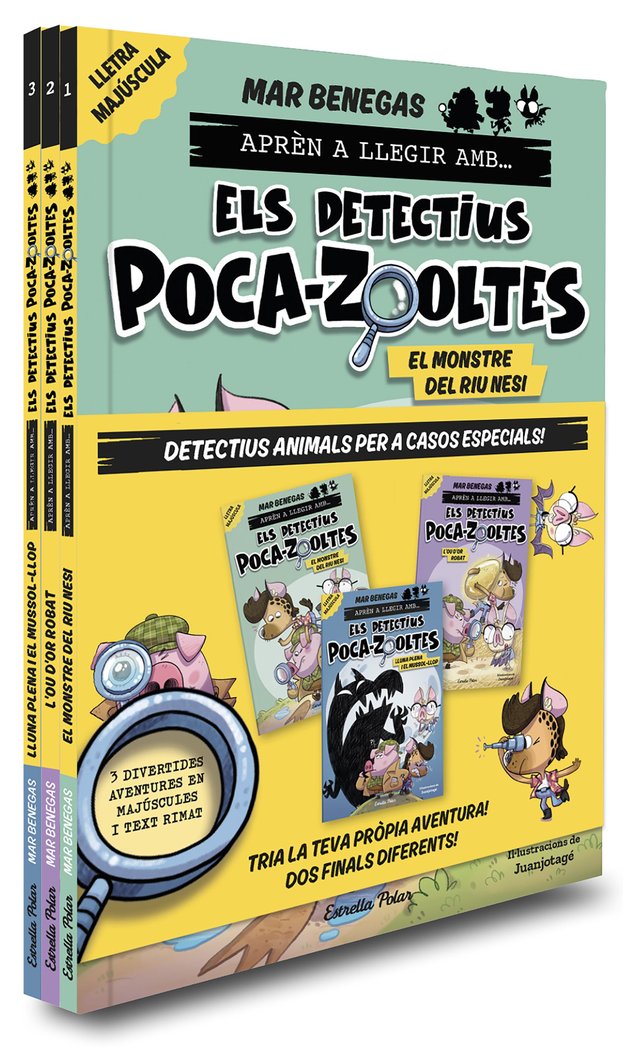 PACK APREN A LLEGIR AMB... ELS DETECTIUS POCA-ZOOLTES! 1-3. EN LLETRA MAJUSCULA, de BENEGAS | portada del libro