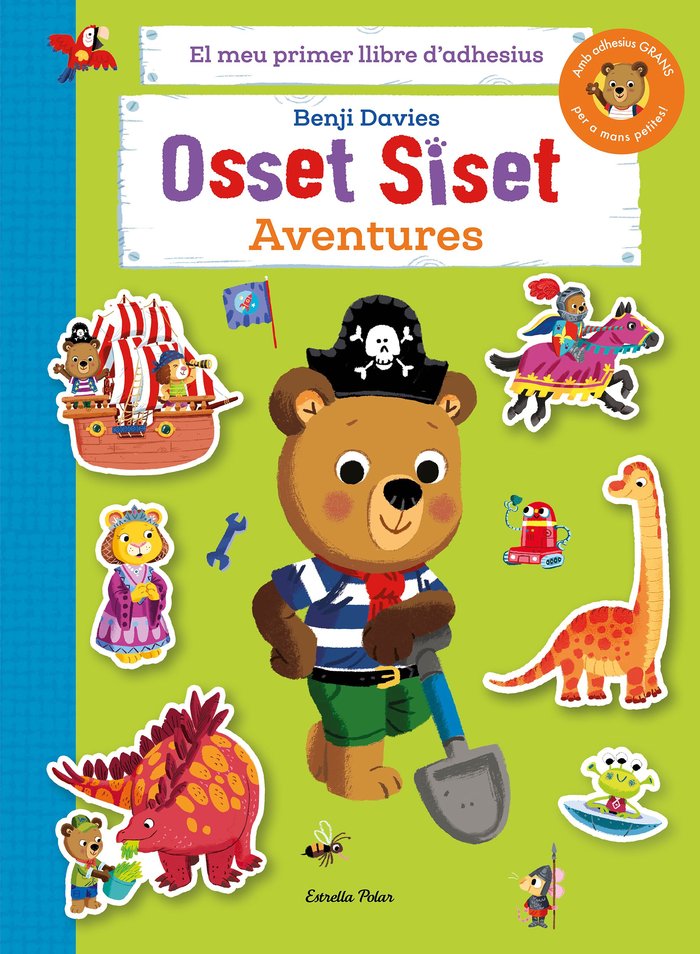 OSSET SISET. EL MEU PRIMER LLIBRE D*ADHESIUS. AVENTURES, de DAVIES, BENJI | portada del libro