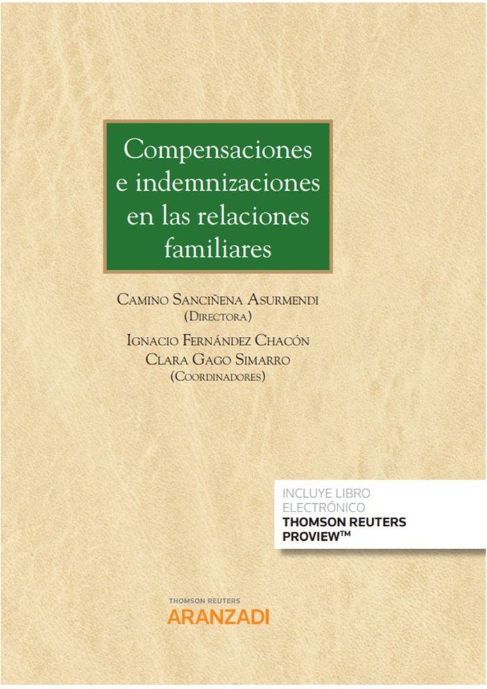 Compensaciones e indemnizaciones en las relaciones familiares.:, de CAMINO SANCIÑENA ASURMENDI | portada del libro