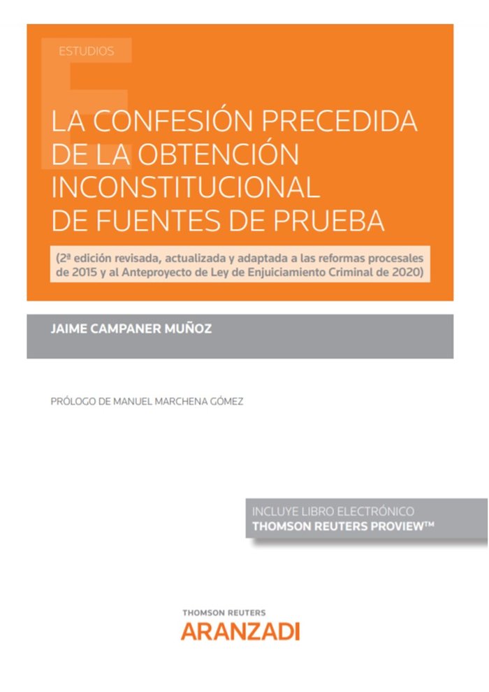 CONFESION PRECEDIDA DE LA OBTENCION INCONSTITUCIONAL DE FUEN | portada del libro