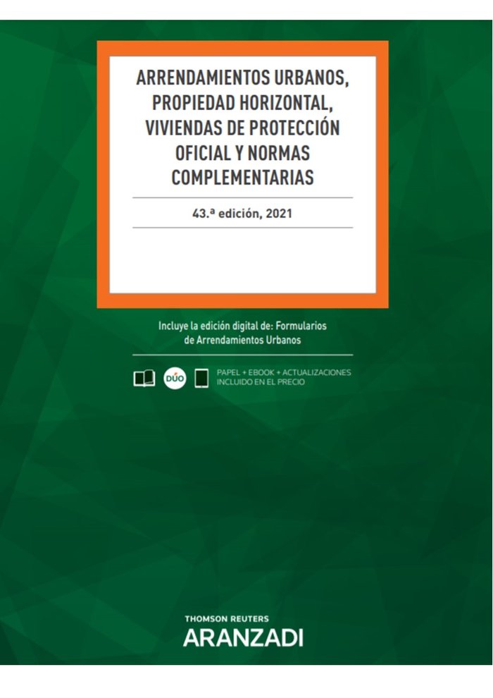 ARRENDAMIENTOS URBANOS PROPIEDAD HORIZONTA 43ª ED | portada del libro