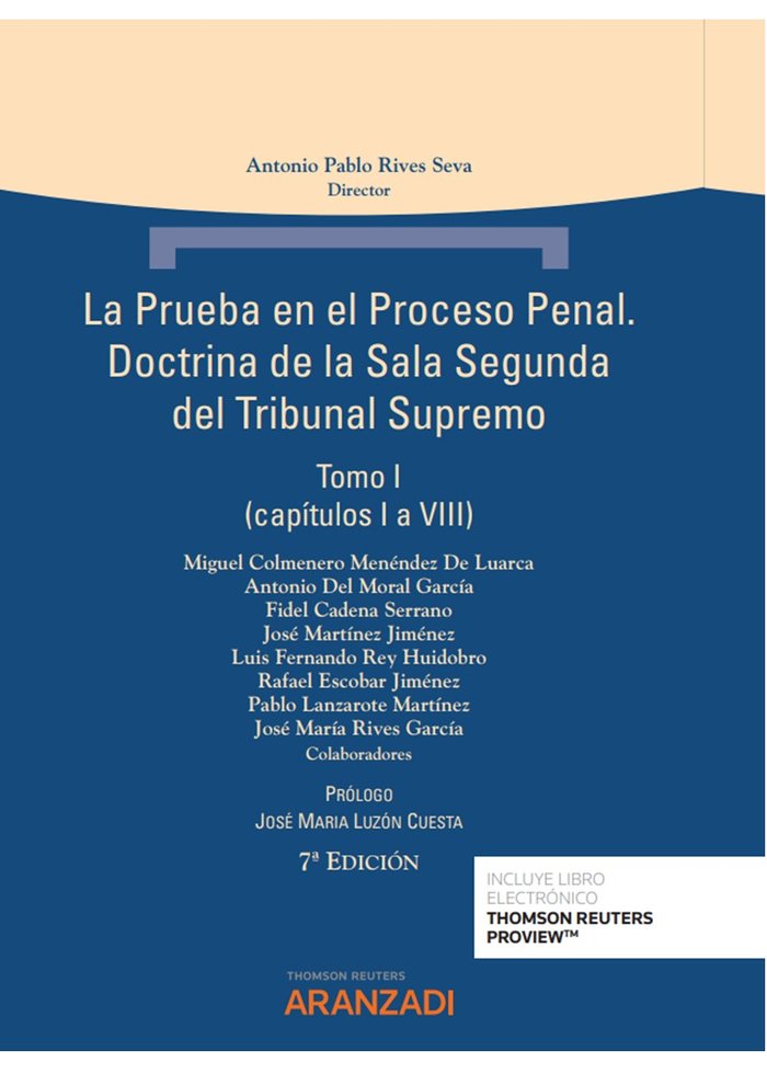 Prueba en el proceso penal, La. | portada del libro
