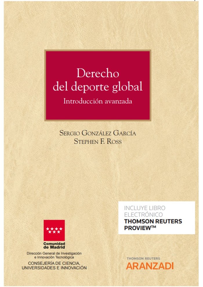 DERECHO DEL DEPORTE GLOBAL, de SERGIO GONZALEZ GARCIA | portada del libro