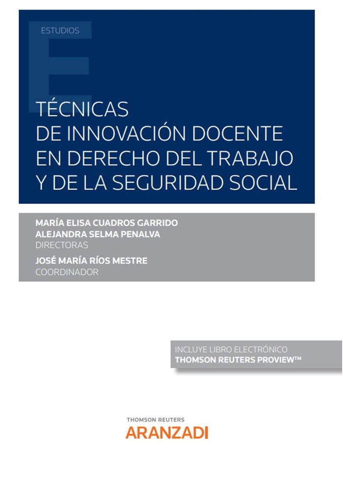 TECNICAS DE INNOVACION DOCENTE EN DERECHO DEL TRABAJO Y DE L, de ALEJANDRA SELMA PENALVA | portada del libro