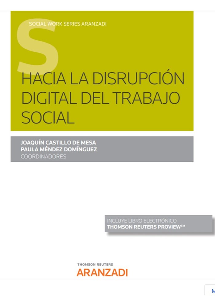 HACIA LA DISRUPCION DIGITAL DEL TRABAJO SOCIAL, de JOAQUIN CASTILLO DE MESA (COORDINADOR) | portada del libro