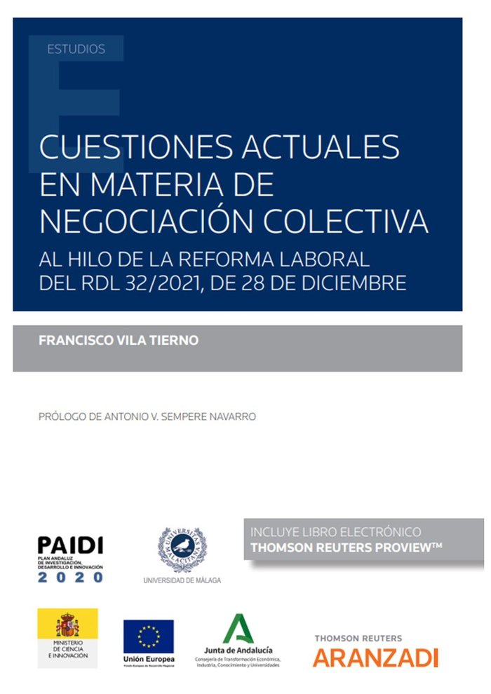 CUESTIONES ACTUALES EN MATERIA DE NEGOCIACION COLECTIVA, de FRANCISCO VILA TIERNO | portada del libro