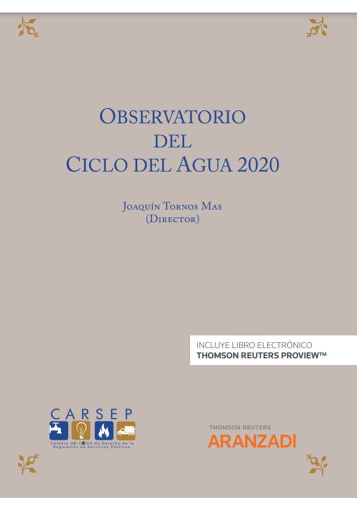 OBSERVATORIO DEL CICLO DEL AGUA 2020, de TORNOS MAS,JOAQUIN | portada del libro