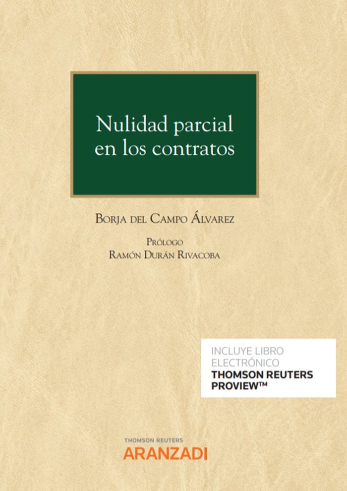 Nulidad parcial en los contratos, de BORJA DEL CAMPO ALVAREZ | portada del libro