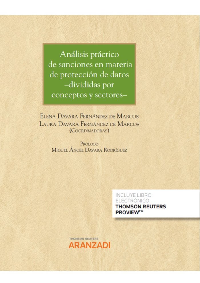 ANALISIS PRACTICO DE SANCIONES EN MATERIA DE PROTECCION DE D, de ELENA DAVARA FERNANDEZ DE MARCOS MARCOS | portada del libro