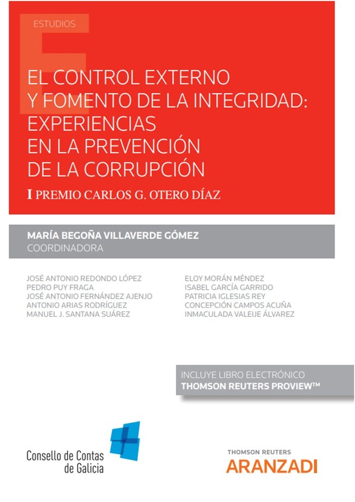 EL CONTROL EXTERNO Y FOMENTO DE LA INTEGRIDAD EXPERIENCIAS E, de Mª VILLAVERDE GOMEZ (COORDINADOR) | portada del libro