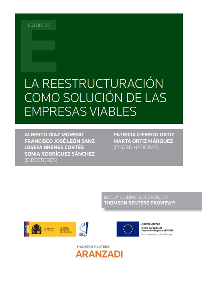 LA REESTRUCTURACION COMO SOLUCION DE LAS EMPRESAS VIABLES, de ALBERTO DIAZ MORENO | portada del libro