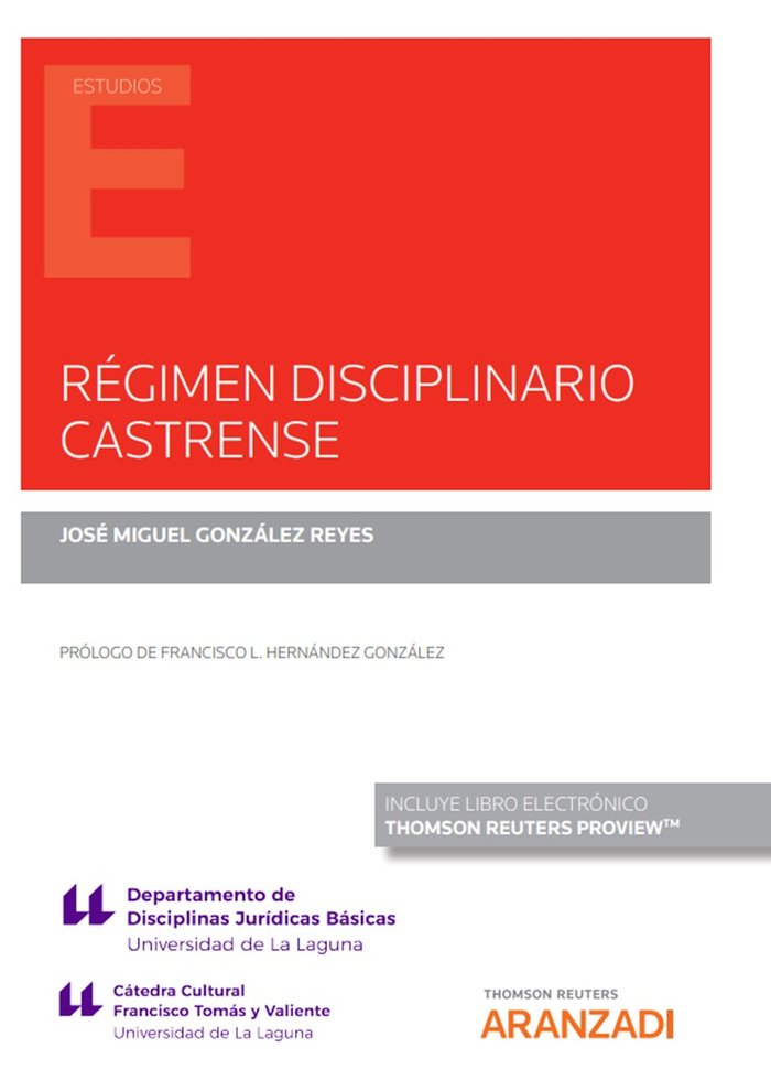 REGIMEN DISCIPLINARIO CASTRENSE, de JOSE MIGUEL GONZALEZ REYES | portada del libro