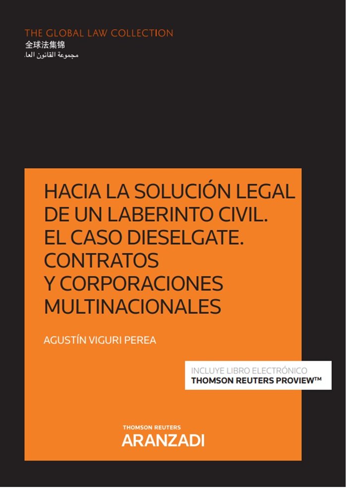 Hacia la solucion legal de un laberinto civil:dieselgate, de AGUSTIN VIGURI PEREA | portada del libro