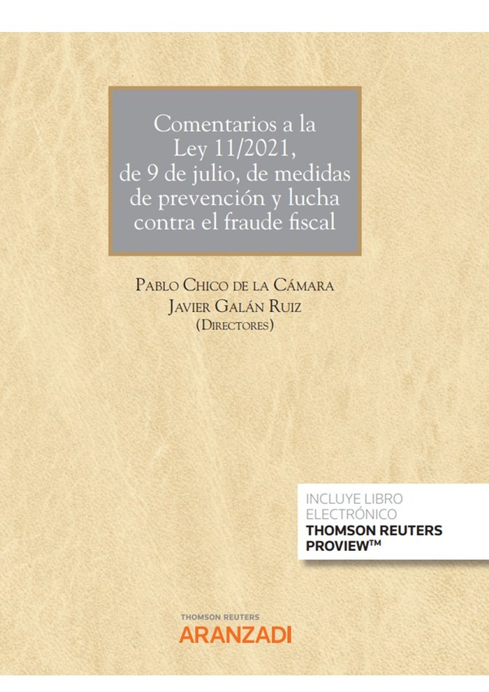 COMENTARIOS A LA LEY 11/2021 9 DE JULIO DE MEDIDAS DE P, de JAVIER GALAN RUIZ | portada del libro