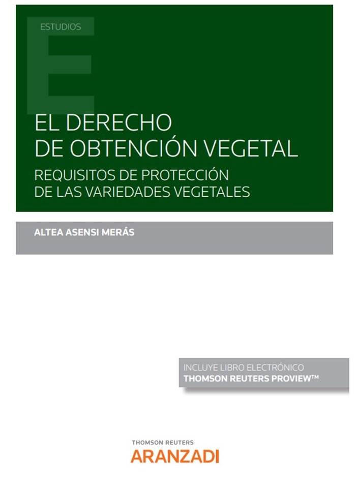 DERECHO DE OBTENCION VEGETAL, de ALTEA ASENSI MERAS | portada del libro