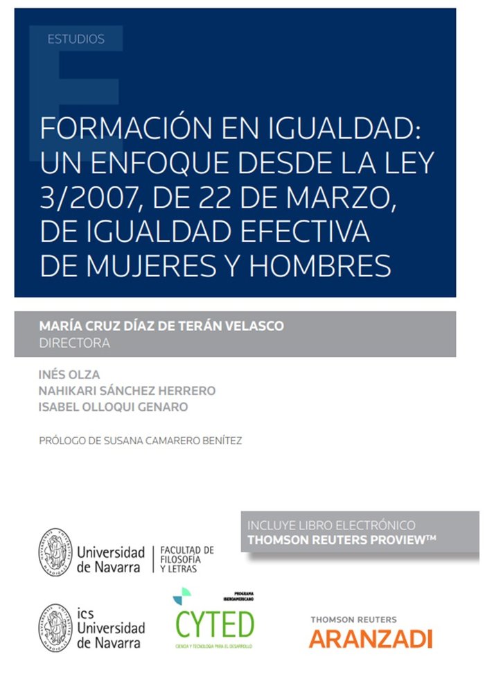 FORMACION EN IGUALDAD UN ENFOQUE DESDE LA LEY 3/2007, DE 22, de INES OLZA | portada del libro