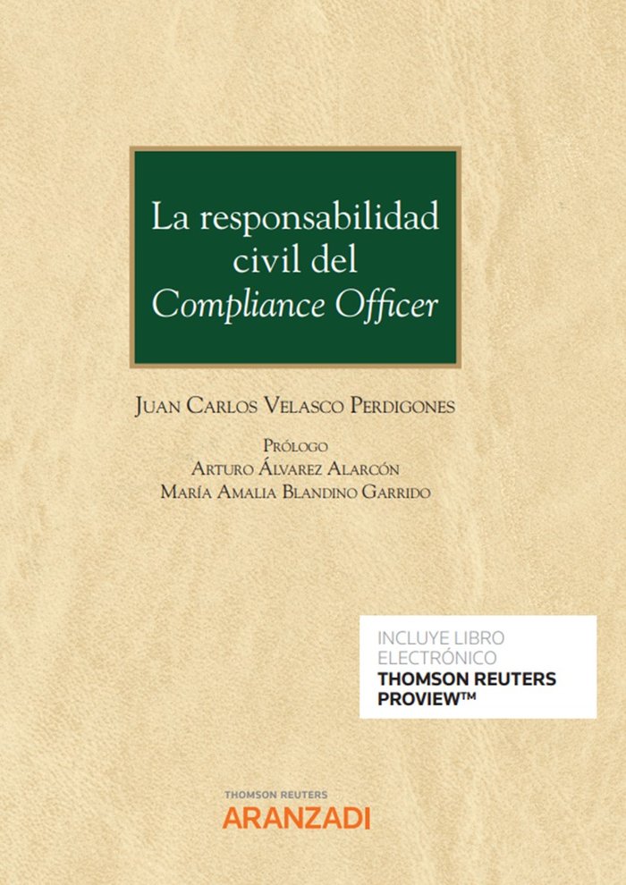 Responsabilidad civil del compliance officer, de JUAN CARLOS VELASCO | portada del libro