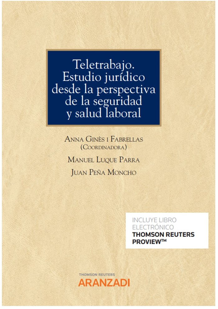 TELETRABAJO ESTUDIO JURIDICO DESDE LA PERSPECTIVA DE SEGURI, de ANNA GINÔS FABRELLAS | portada del libro