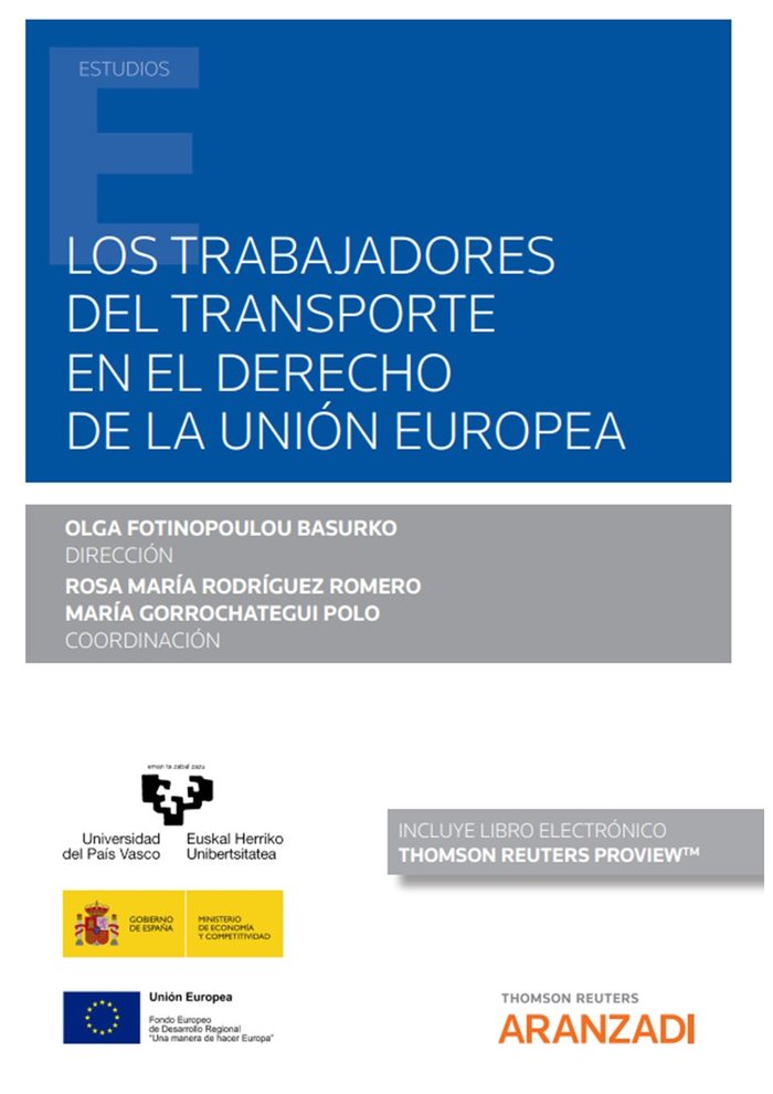 LOS TRABAJADORES DEL TRANSPORTE EN EL DERECHO DE LA UNION E, de MARIA GORROCHATEGUI POLO | portada del libro