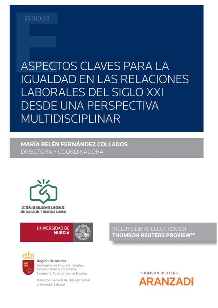 Aspectos claves para la igualdad en las relaciones laborales del siglo XXI, de Mª BELEN FERNANDEZ COLLADOS | portada del libr