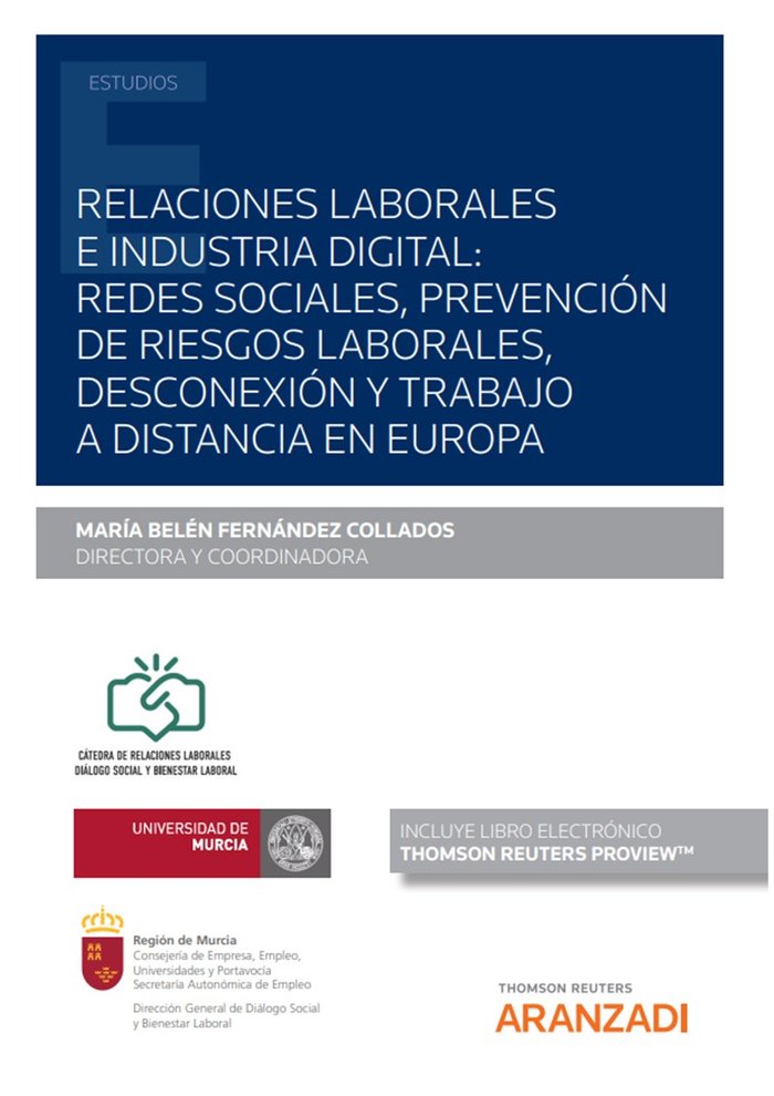 RELACIONES LABORALES E INDUSTRIA DIGITAL REDES SOCIALES, PR, de Mª BELEN FERNANDEZ COLLADOS | portada del libro