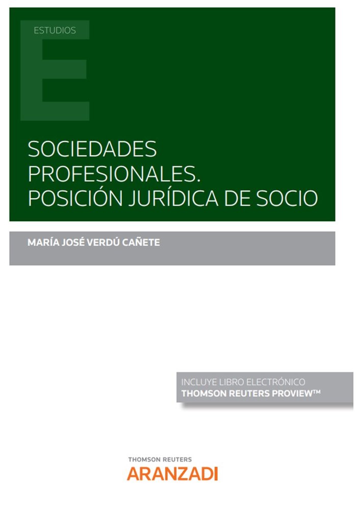 SOCIEDADES PROFESIONALES. POSICION JURIDICA DE SOCIO, de MARIA VERDU CAÑETE | portada del libro