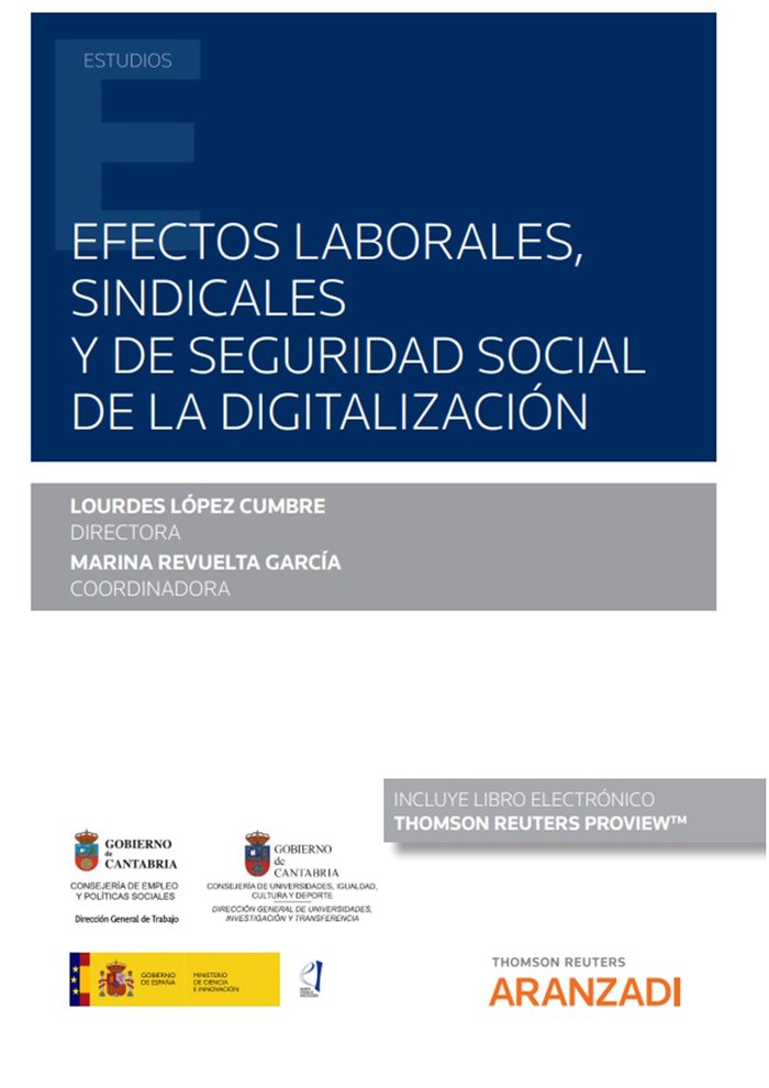EFECTOS LABORALES SINDICALES Y DE SEGURIDAD SOCIAL DE LA DI, de LOURDES LOPEZ CUMBRE | portada del libro