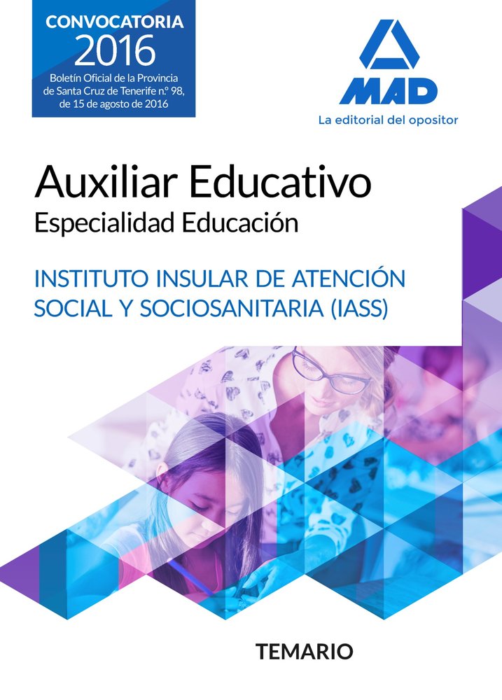 Auxiliar Educativo Especialidad Educación del IASS-Cabildo Insular de Tenerife. Temario, de Clavijo Gamero | portada del libr