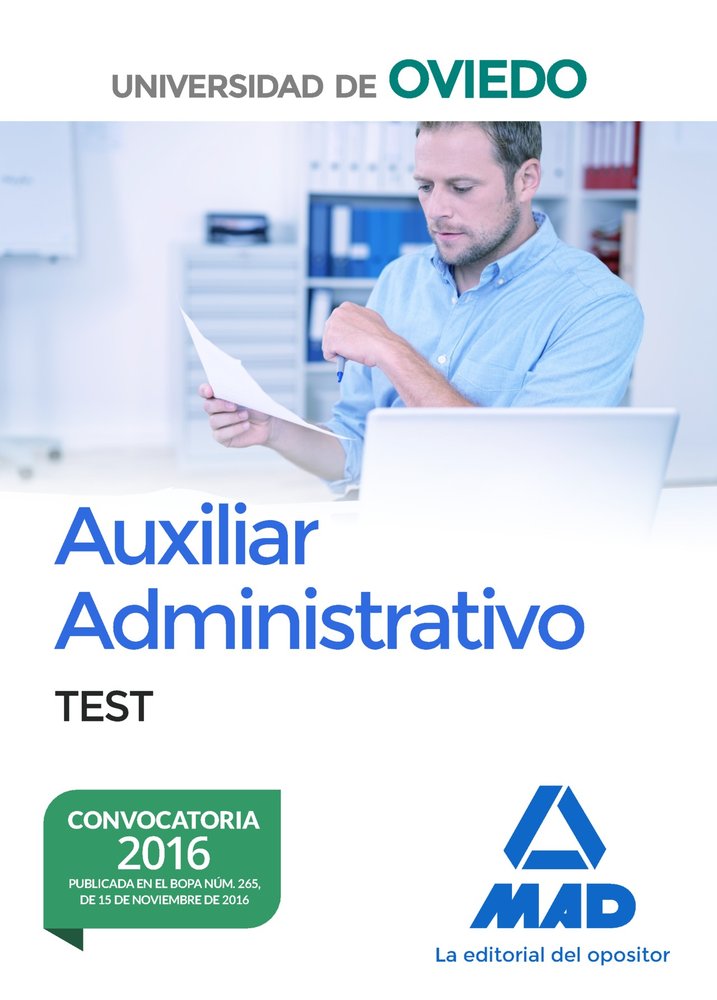 Escala de Auxiliares Administrativos de la Universidad de Oviedo. Test, de Editores | portada del libro