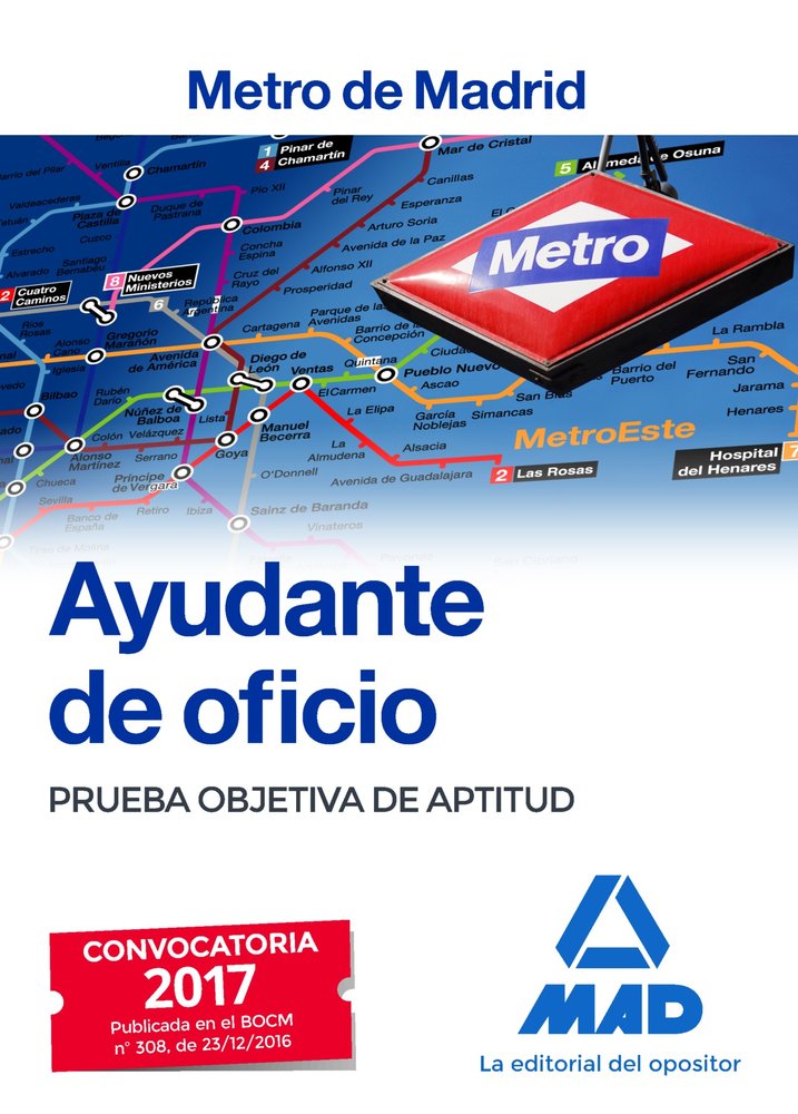 Ayudante de Oficio del Metro de Madrid. Prueba objetiva de aptitud, de Editores | portada del libro