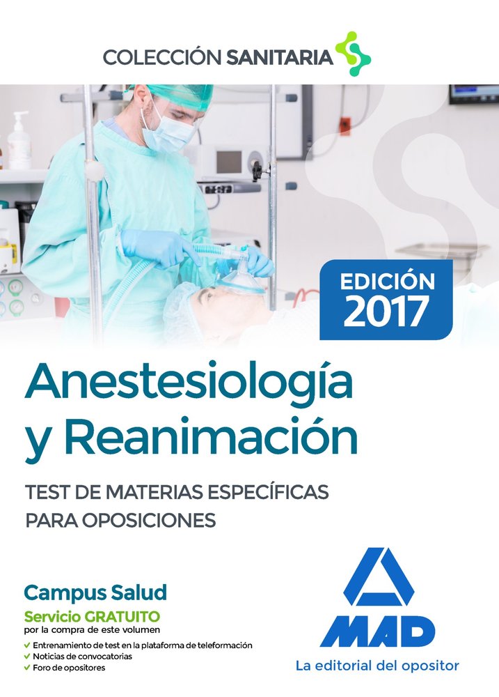 Anestesiología y Reanimación. Test comentados de materias específicas para oposiciones, de Aliaño Piña | portada del libro