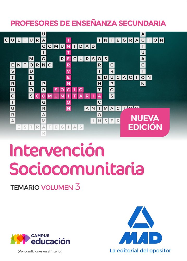 Profesores de Enseñanza Secundaria Intervención Sociocomunitaria. Temario volumen 3, de Ribes Antuña | portada del libro