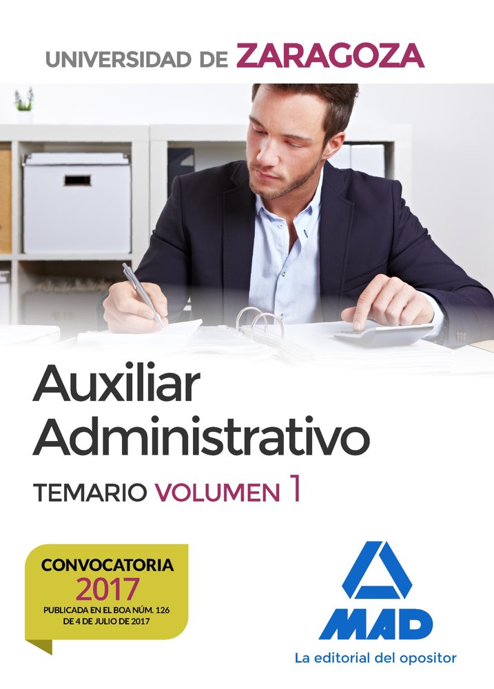 Auxiliar Administrativo de la Universidad de Zaragoza. Temario Volumen 1, de Souto Fernández | portada del libro