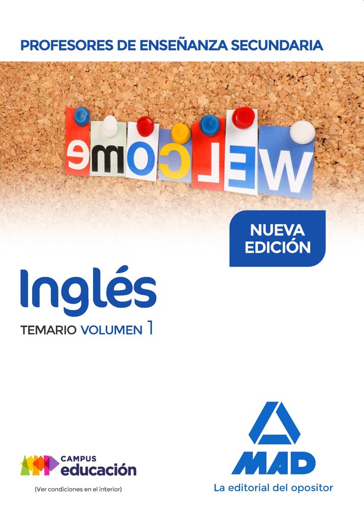 Profesores de Enseñanza Secundaria Inglés Temario volumen 1, de Estefani Tarifa | portada del libro