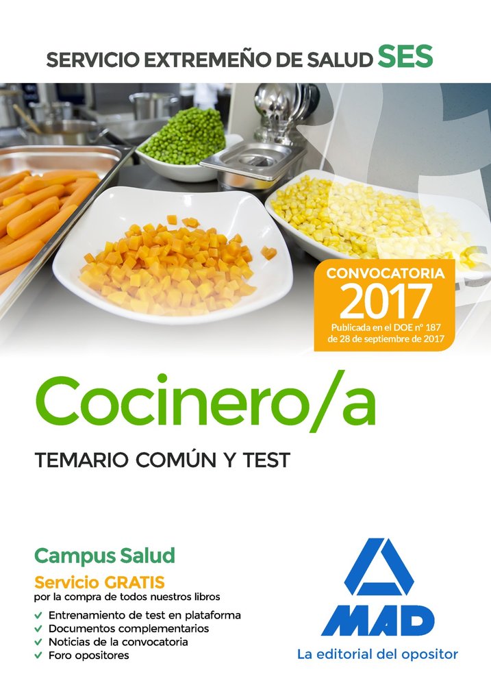 Cocinero del Servicio Extremeño de Salud (SES). Temario común y test, de Editores | portada del libro