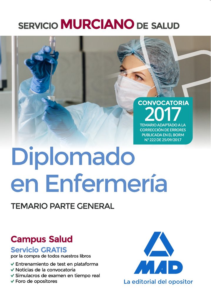 Diplomado en Enfermería del Servicio Murciano de Salud. Temario parte general, de Editores | portada del libro