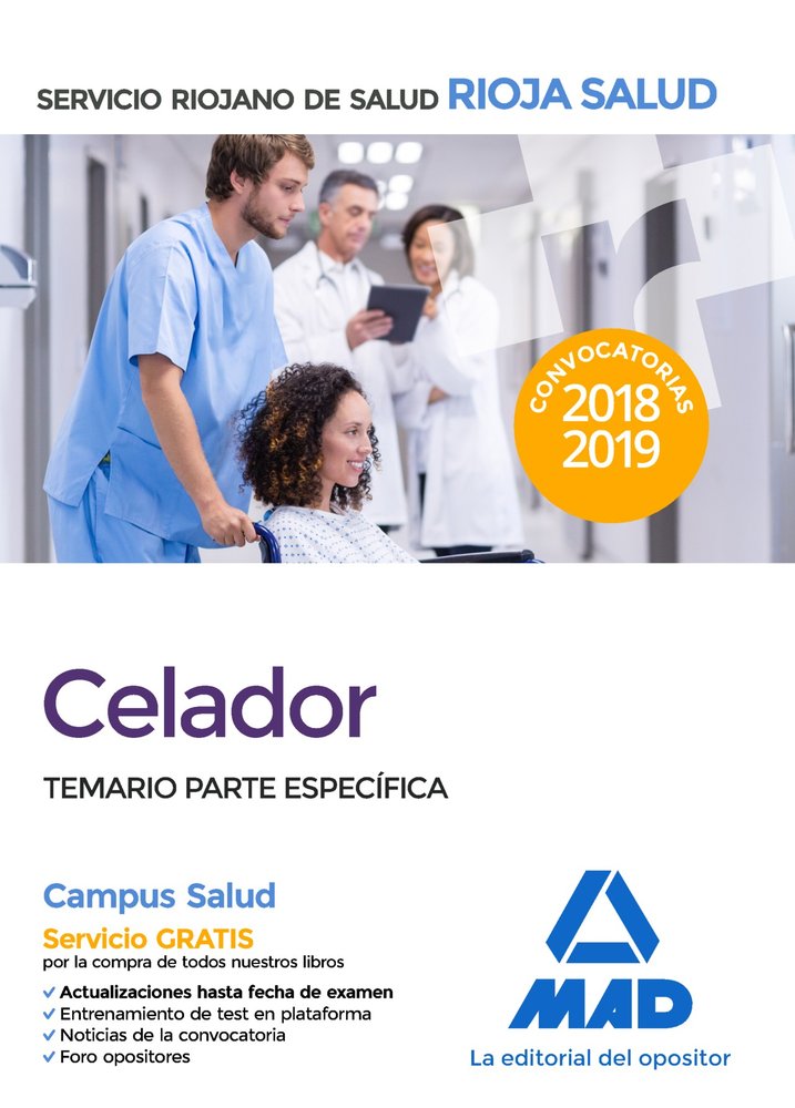 Celadores del Servicio Riojano de Salud. Temario parte específica, de 7 | portada del libro